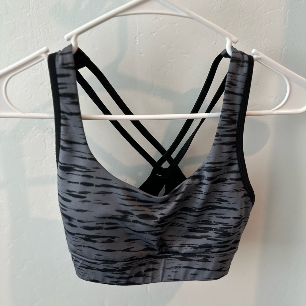 Forever 21 Gray Strappy Sports Bra